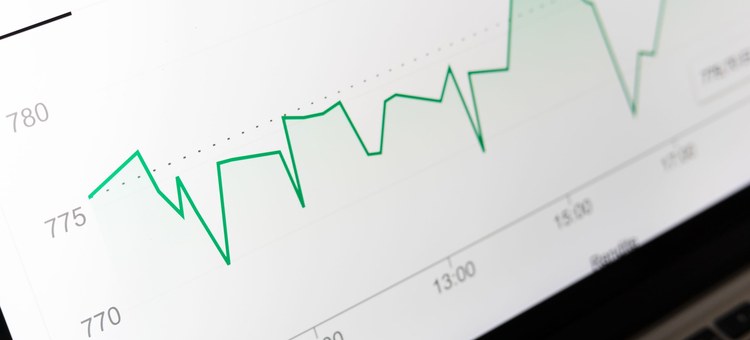 Close-up of a laptop screen showing data
